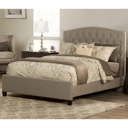 California King Upholstered Bed with Tufted Headboard